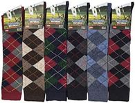 Rozgul 6 Pairs Men's knee High Golf Design Argyle Rich Cotton Equestrian Horse Riding Boot Socks,Uk Size 6-11