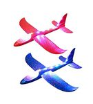 DMSO DHARMISHO Plastic LED Lighting Aeroplane Gliders Toy Throwing Foam Plane with Dual Flying Aircraft Mode (Random , 3 to 8 Year, 17.5, Large) - Pack of 2