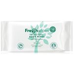 FRESHWIPES Full Body Wipes Antibacterial Cleansing Wet Wipes For Adults - Large Luxury Biodegradable Rinse-free Fragrance-free Bed Bath, Shower Wipes, Intimate-care - pack of 12