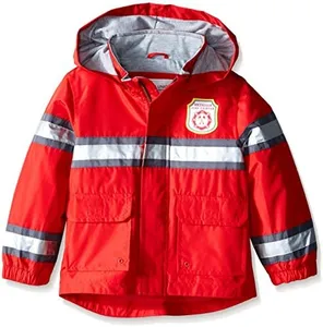 Carter's Boys' Toddler Fireman Raincoat Slicker, Red, 4T