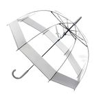 Clear Bubble Umbrella,Large Rainproof Canopy,Transparent Umbrellas for Rain Adult,Umbrellas for Rain,Perfect for Weddings, Graduation and Outdoor Events - Automatic Open (Grey-Edge)