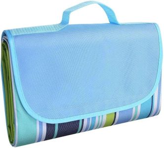 Spellwish Picnic Blanket 150 * 200 cm Portable Beach Mat Waterproof Outdoor Blanket with Handle for Camping, Beach, Travel, BBQ, Outdoor, Hiking (Blue)