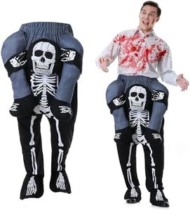 Herenear Disfraz Hombros Esqueleto Para Adulto, Disfraz Inflable Esqueleto Caballito, Costume Halloween Carnaval Terror Caballito Esqueleto Hombre Mujer Unisex Talla Única