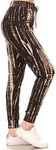 Leggings Depot Women's Popular Print High Waist Premium Jogger Track Pants(S-3X) BAT1, Black and Tan Tie Dye, Medium