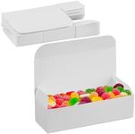 MT Products Candy and Chocolate Gift Box - 20 Pieces Extra Small White Fudge Box - Size of 5 x 2 1/4 x 1 1/4