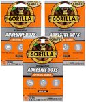 Gorilla Permanent Adhesive Dots, Double-Sided, 150 Pieces, 0.5" Diameter, Clear, (Pack of 3)