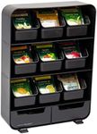 Mind Reader 9 Removable Drawers Tea Bag Holder and Condiment Organizer, Black