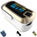 Mibest Pulse Oximeter Fingertip, Blood Oxygen Saturation Monitor (SpO2) with Rate Measurements and Waveform Graph, Portable Digital Reading OLED Display, Batteries Lanyard and Carry Case Included