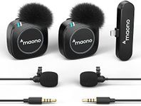 MAONO Ultra-Compact Wireless Lavalier Microphone with MFi Certified for iPhone, iPad, 2.4GHz Dual Lapel Mics with Pro Audio Chip and Mute for TikTok, Interview, Vlogging, Live Streaming(WM820 B2)