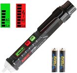 AIRIC Black Voltage Tester Pen Non Contact AC Electrical Tester with Adjustable Sensitivity, Outlet Circuit Tester, LED Flashlight, Beeper Alarm, 12V-1000V/48V-1000V & Live/Null Wire Judgment