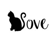 CCI Cat Love Decal Vinyl Sticker|Cars Trucks Vans Walls Laptop|Black |7.5 x 3.75 in|CCI1868