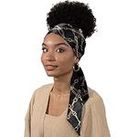 Oliva Sylx Edge Wrap & Edge Scarf for Women - Satin Edge Laying Scarf for Wigs, Natural & Curly Hair - Soft & Stylish, Chains, One Size (Pack of 1)