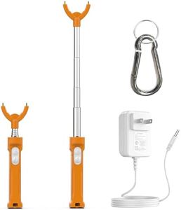 Rechargeable Cattle Prod, Waterproof Electric Livestock Prod for Cattle with LED Light, Retractable Electric Cattle Prod Livestock for Cows Hogs Sheep Wait Animal Herding Tool for Cattle 37 Inch