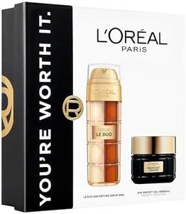 L'Oreal Paris Age Perfect Cell Renewal Midnight Duo Skincare Gift Set: Collagen Peptide Serum & Antioxidant-Rich Midnight Cream for Mature Skin, to Boost Radiance & Firm Skin