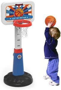 BONICI Toddler Basketball Hoop - Height Adjustable Kids Hoop for Indoor & Outdoor Play - Portable Mini Basketball Goal for Poolside- Game Sport Toy for Boys & Girls Age 1 2 3 4 5