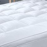 Plush Extra Thick Twin XL Mattress Topper for College Dorm, Soft & Cooling Pillow Top Bed Topper for Back Pain Relief with 300TC Cotton Cover, Overfilled Mattress Pad, Fit to 6”-22” Mattress.