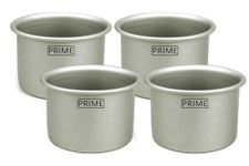 Prime Bakers and Moulders Aluminium Round Baking Cake Pan/Mould for Microwave Oven - (Set of 4 Pieces) (5 Inch)