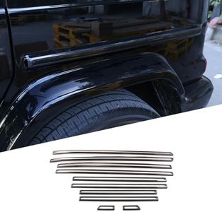 RURZTDAKM Real Carbon Fiber Car Body Trim Strips for Mercedes-Benz G-Class 2019-2025 W464 W463 G350 G400 G500 Car Exterior Accessories 10 PCS (Black Carbon)