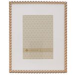 Lawrence Frames Rope Design Metal Frame, 8x10, Matted 5x7, Gold