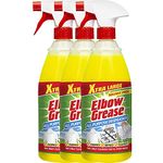 Elbow Grease Degreasers and Cleaners - Suitable for Removing Stains from Glass, Microwave, Kitchenaries, Bathroom, Fabrics, Plastics with Fresh Lemon scented Formula (1 Liter) (Pack of 3)