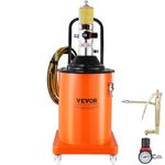 VEVOR Grease Pump, 5 Gallon 20L, Air Operated Grease Pump with 13 ft High Pressure Hose and Grease Gun, Pneumatic Grease Bucket Pump with Wheels, Portable Lubrication Grease Pump 50:1 Pressure Ratio