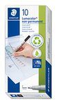 Staedtler Lumograph Non-Permanent Wet Erase Marker Pens, Fine Tip Refillable Colored Marker, Black, 315-9