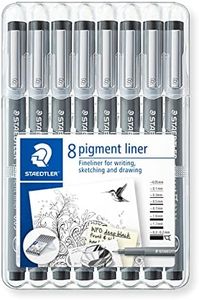 Staedtler Waterfast Fadeproof Fineliner Pigment Liner, of 8, Wallet of 8, (308 SB8)