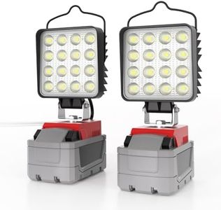 2 Pcs Cordless LED Work Light for Milwaukee m18 18v Battery, 132W 13200LM Battery Light for Milwaukee 18v Tools, Fathers Day Gift,Flood Lighting with USB & Type-C Charging Port,Low Voltage Protection