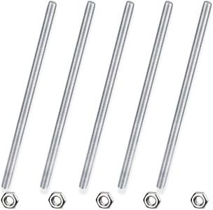 10 Pack M12×250mm Length Threaded Rods & Studs with Hex Nuts, 5Pcs M12 304 Stainless Steel Fully Rod Threaded M12-1.75 Thread Pitch, 0.472''×10'' Right Hand Threads for Hangers, U-Bolts and Clamps