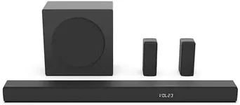 Hisense HS5100-5.1 Channel 540W Soundbar with 6.5 inch Wireless Subwoofer, 540W Max Audio Power, 5.3 Wireless Bluetooth, Powered by DTS Virtual:X, HDMI ARC/Optical/AUX/USB