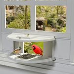 Amaprime Window Bird Feeder 180° for Ultimate Wild Bird Watching, Clear View Bird Feeder, Indoor Bird Feeders, Best Gift to Enhance Your Home/Office with Nature's Beauty by (PVC)