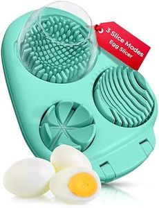 CraftyCrocodile Egg Slicer for Hard Boiled Eggs - 3 Slice Modes Egg Cutter, Heavy Duty, Stainless Steel Dicer - Kitchen Chopper Tool for Strawberry, Mushroom, Grape, Cherry Tomato - Mint Green