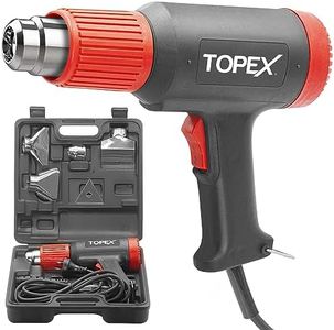 TOPEX Heat Gun Hot Air Heating Tool Kit Dual Speed w/ 5 Accessories Storage Case