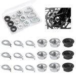 18pcs Bike Wheel Axle Nut and Bicycle Hub Safety Washer Kit, M8 M9.5 M10 Bicycle Hub Flanged Axel Nut Bike Parts for Mountain Bike Front & Rear Wheel Axle