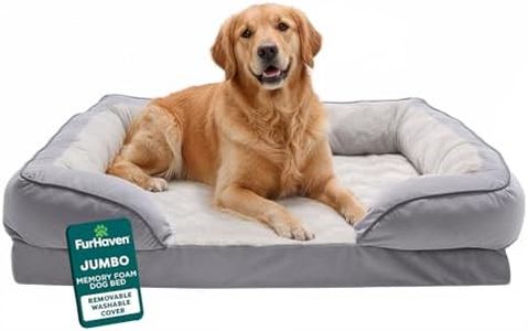 Furhaven Pet Bed for Dogs and Cats - Plush and Velvet Waves Perfect Comfort Sofa-Style Memory Foam Dog Bed, Removable Machine Washable Cover - Granite Gray, Jumbo (X-Large)