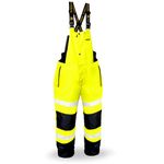 KwikSafety - Charlotte, NC - RIVER OTTER Insulated Rain Bib - ANSI OSHA Compliant Safety Rain Gear Waterproof Fishing Pants, Snow & Work Overalls | Yellow Medium