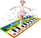 m zimoon Piano Mat, Kids Large Music Mat Children’s Touch Play Musical Carpet Piano Floor Mat Dance Mat Gifts Toys for 2 3 4 5 6 7 8 Years Old Kids Boys Girls Toddlers(135 × 58 cm)