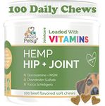 Hip and Joint Supplements for Dogs CALMING Hemp ACTIVE, Glucosamine, Chondroitin, MSM. Multivitamins |100 SOFT Chews| Daily NATURAL Aid CALMING Hemp oil suitable for All Dogs + Age Related Pain