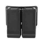 MiOYOOW Pistol Mag Pouch, 9mm 1911 Open-Top Double Magazine Holder with Belt Clip for M92 P226 G17 Outdoor Hunting