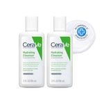 CeraVe Hydrating Cleanser for Normal to Dry Skin (88ml) - combo pack of 2 Non-Foaming Face Wash with Hyaluronic Acid and Ceramides | Non-Comedogenic, Non-Irritating and Fragrance-Free Cleanser