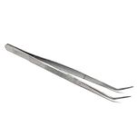 Multipurpose Lab Tweezers Forceps with Angled Serrated Tips Comes with Pin Mechanism Sturdy Hold Ideal for Microscopic Precision Tasks Dissecting Personal or Professional Use, Stainless Steel - 6"