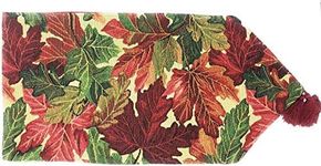 Tache Thanksgiving Leaves Autumn Fall Foliage Vintage Harvest Seasonal Holiday Décor Kitchen Dining Tapestry Woven Table Runner, 13x120 inch | 10 Feet