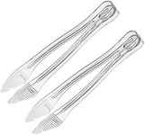 Plasticpro Disposable Plastic Serving Tongs 8.5'' inch Durable Heavy Duty Premium Serving Utensils Clear Pack of 12