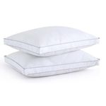 4 Inch Thick Gusseted Box Walled Pillows 2 Pack, Orthopedic Neck & Back Support Bed Pillows Pair, Hypoallergenic & Breathable 250 Thread Count 100% Cotton Outer Cover