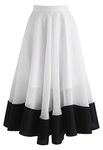 JANAK Knee Length Skirt with Black Border