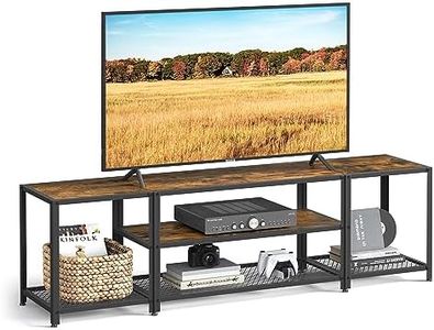 VASAGLE Modern TV Stand for TVs up to 75 Inches, 3-Tier Entertainment Center, Industrial TV Console Table with Open Storage Shelves, for Living Room, Bedroom, Rustic Brown and Black ULTV098B01