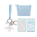 Cartoon Gift Set for Girl-Kaychain,ID Card Holder,Wallet, Blue, Medium, Id Card Wallet