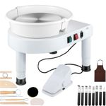 Electric Pottery Wheel, Adjustable Speed Pottery Clay Shaping Machine with Foot Pedal Sculpting Tools, 14 in Ceramic Pottery Wheel Heavy Duty Pottery Forming Machine