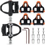 OUMURS SPD SL Pedals, 9/16" Road Bike Pedals,Sealed Bearings & Nylon Clipless Pedals with Cleats Set Suitable for SPD-SL System Road Bike Spin Bike MTB Indoor Bike (Set A