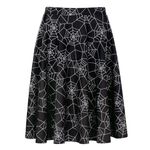 HDE Skirts for Women - Midi Skirt Skater Skirt Knee Length High Waist Fun Prints, Spiderweb, Small